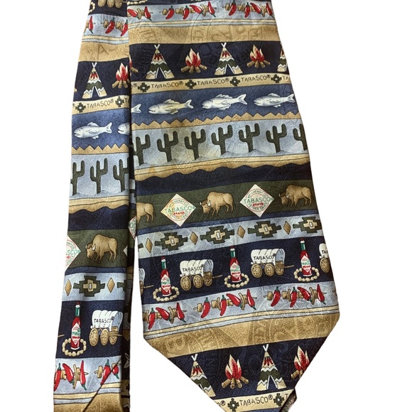 Tabasco Themed Novelty Print Silk Ties Set of 3 - Picture 4 of 13